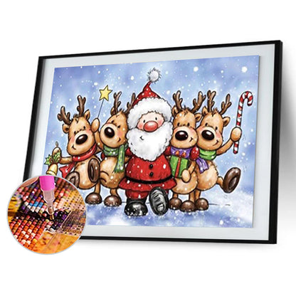 Santa Elk - Full Round Drill Diamond Painting 40*30CM