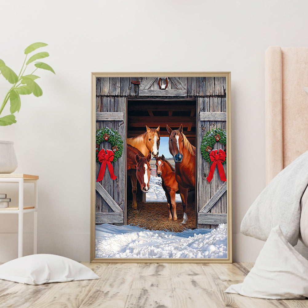 Christmas Racecourse - Full Round Drill Diamond Painting 30*40CM