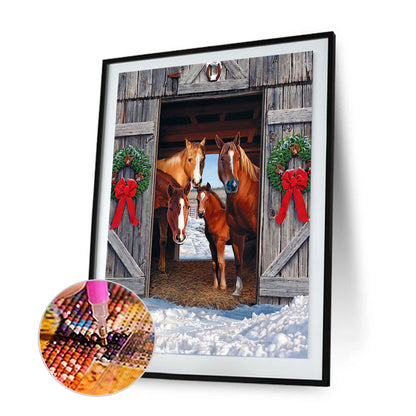 Christmas Racecourse - Full Round Drill Diamond Painting 30*40CM