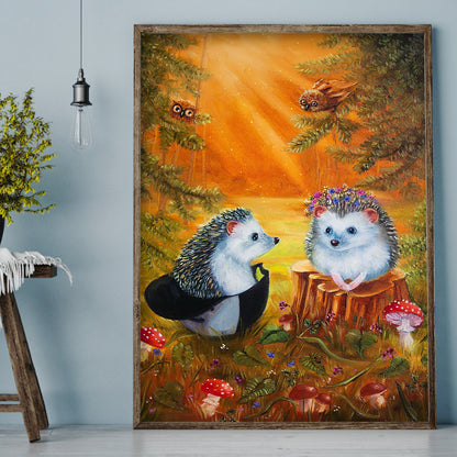 Hedgehog - Full Round Drill Diamond Painting 30*40CM