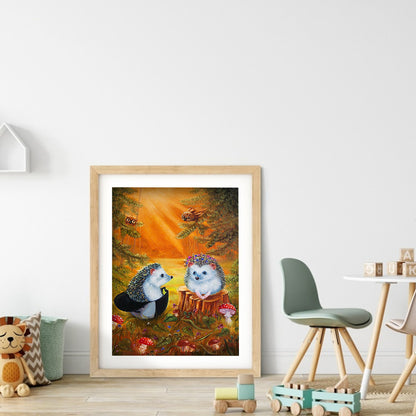 Hedgehog - Full Round Drill Diamond Painting 30*40CM