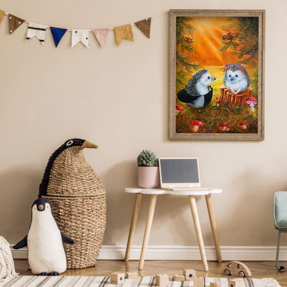 Hedgehog - Full Round Drill Diamond Painting 30*40CM