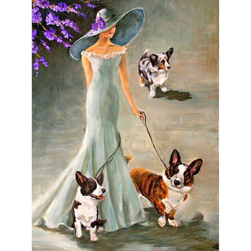 Elegant Lady - Full Round Drill Diamond Painting 30*40CM