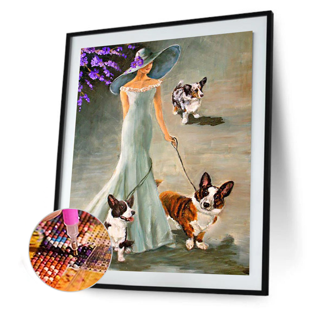 Elegant Lady - Full Round Drill Diamond Painting 30*40CM