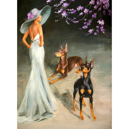 Elegant Lady - Full Round Drill Diamond Painting 30*40CM