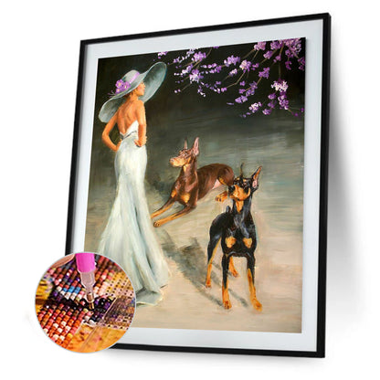 Elegant Lady - Full Round Drill Diamond Painting 30*40CM