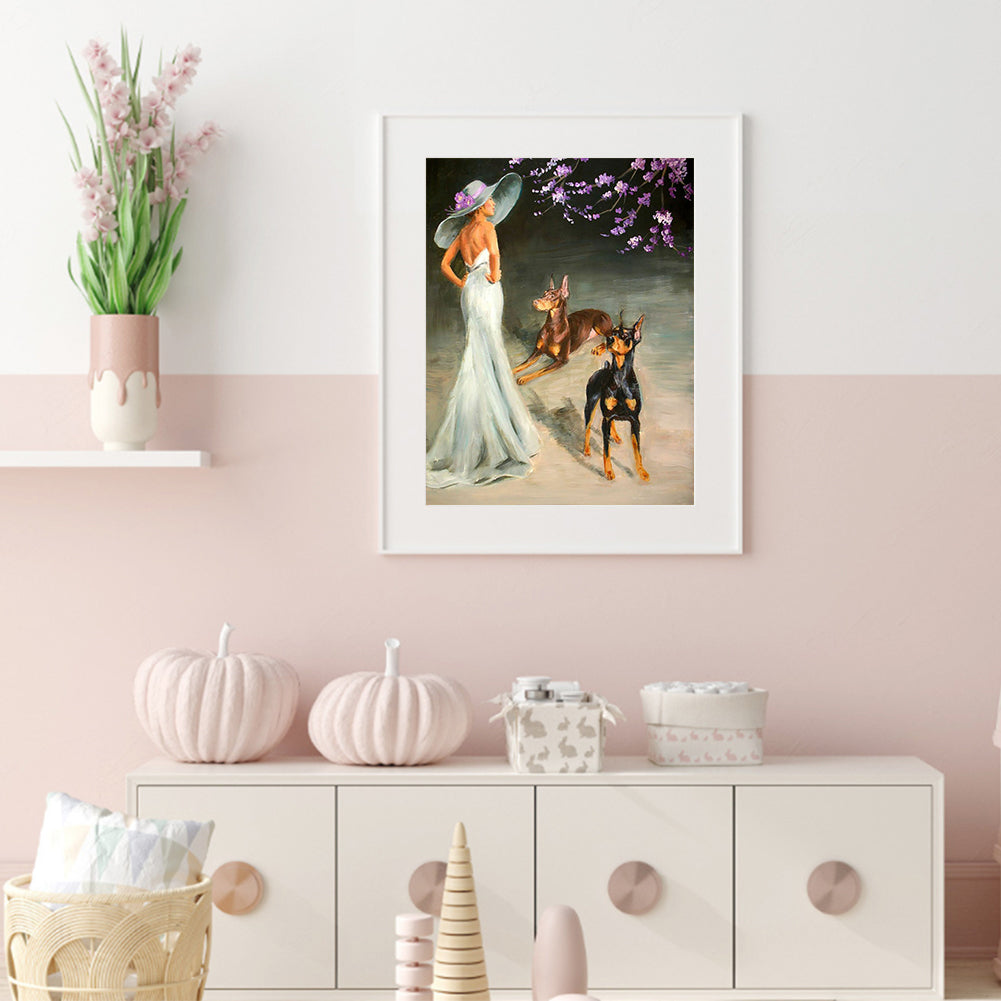 Elegant Lady - Full Round Drill Diamond Painting 30*40CM