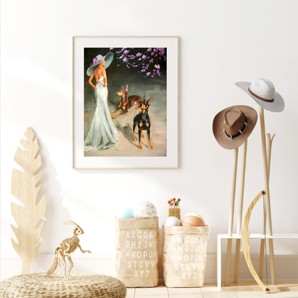 Elegant Lady - Full Round Drill Diamond Painting 30*40CM