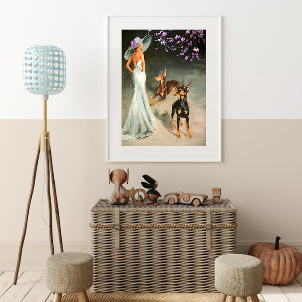 Elegant Lady - Full Round Drill Diamond Painting 30*40CM