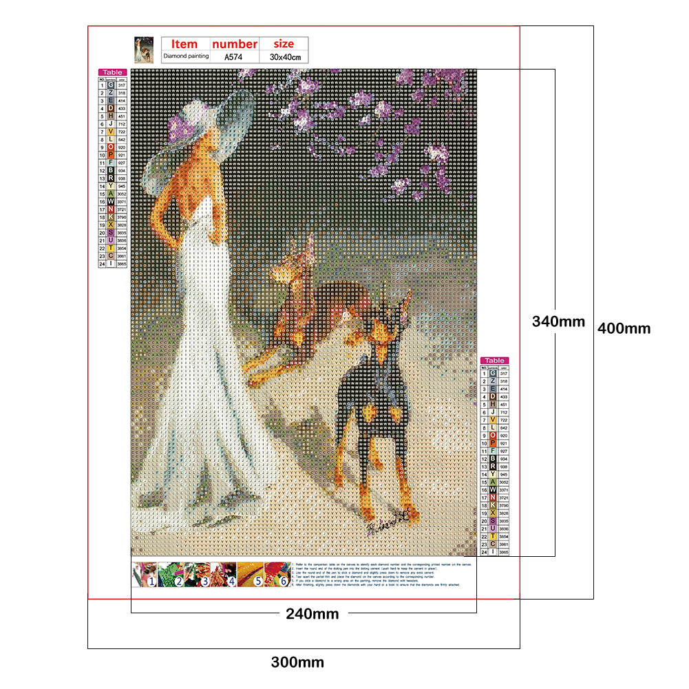 Elegant Lady - Full Round Drill Diamond Painting 30*40CM