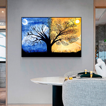 Sun Moon Tree - Full Round Drill Diamond Painting 40*30CM