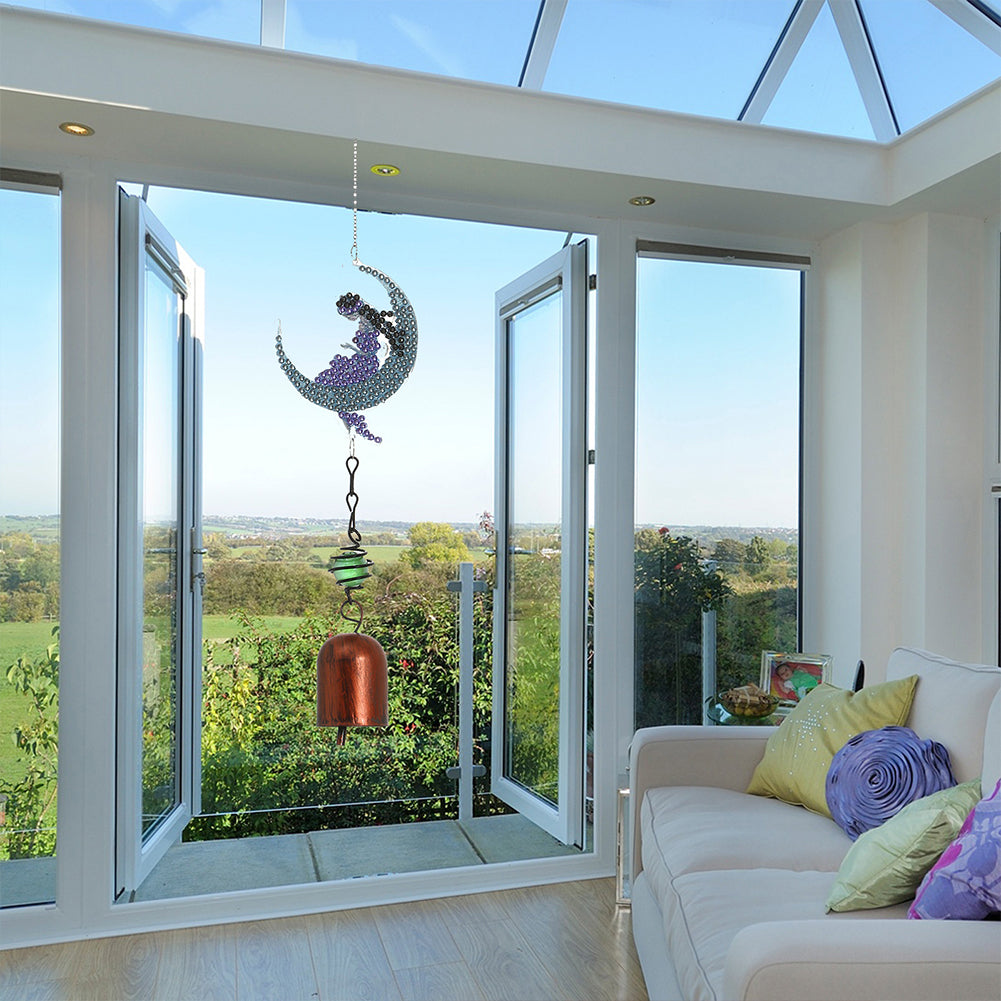 5D DIY Diamond Painting Wind Chime Bell Pendant Art Mosaic Kit Home Decor