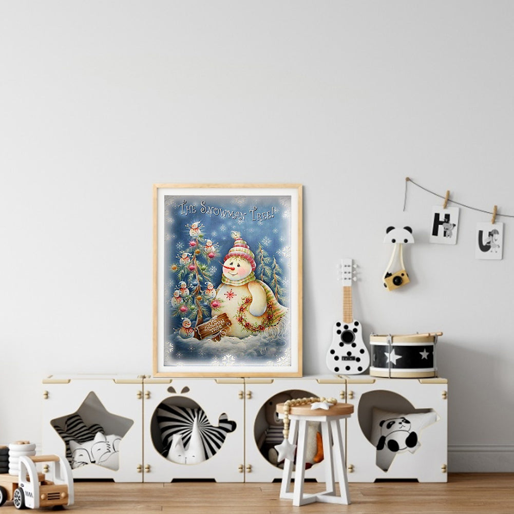 Snowman - Full Round Drill Diamond Painting 30*40CM