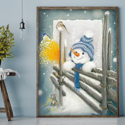 Snowman - Full Round Drill Diamond Painting 30*40CM