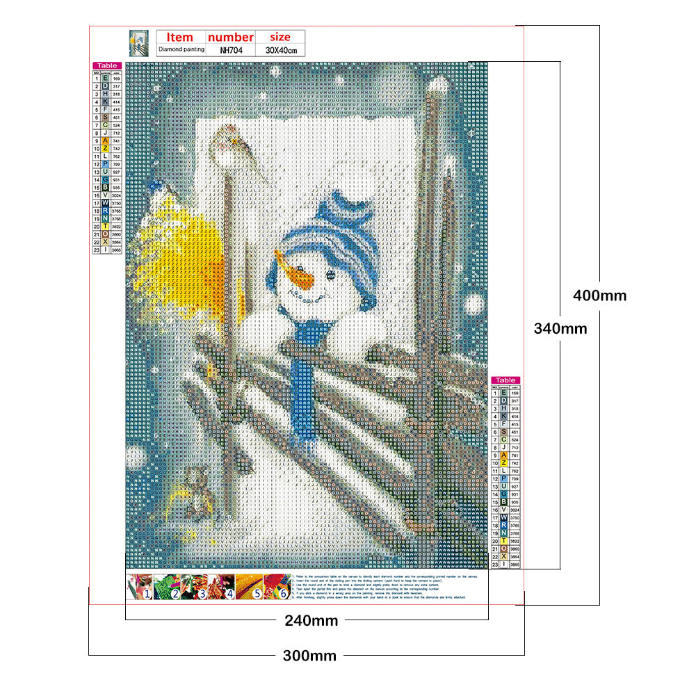 Snowman - Full Round Drill Diamond Painting 30*40CM