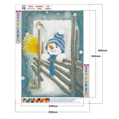 Snowman - Full Round Drill Diamond Painting 30*40CM