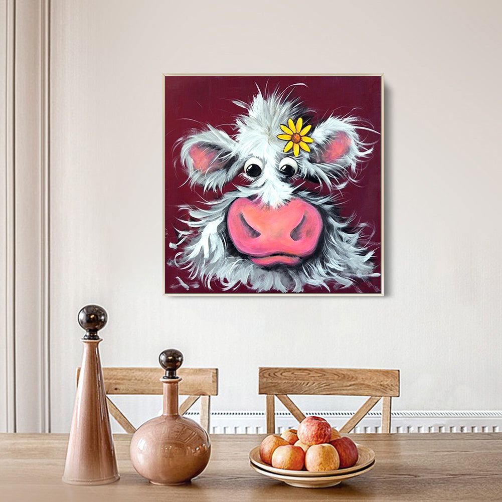 Cow - Full Round Drill Diamond Painting 30*30CM