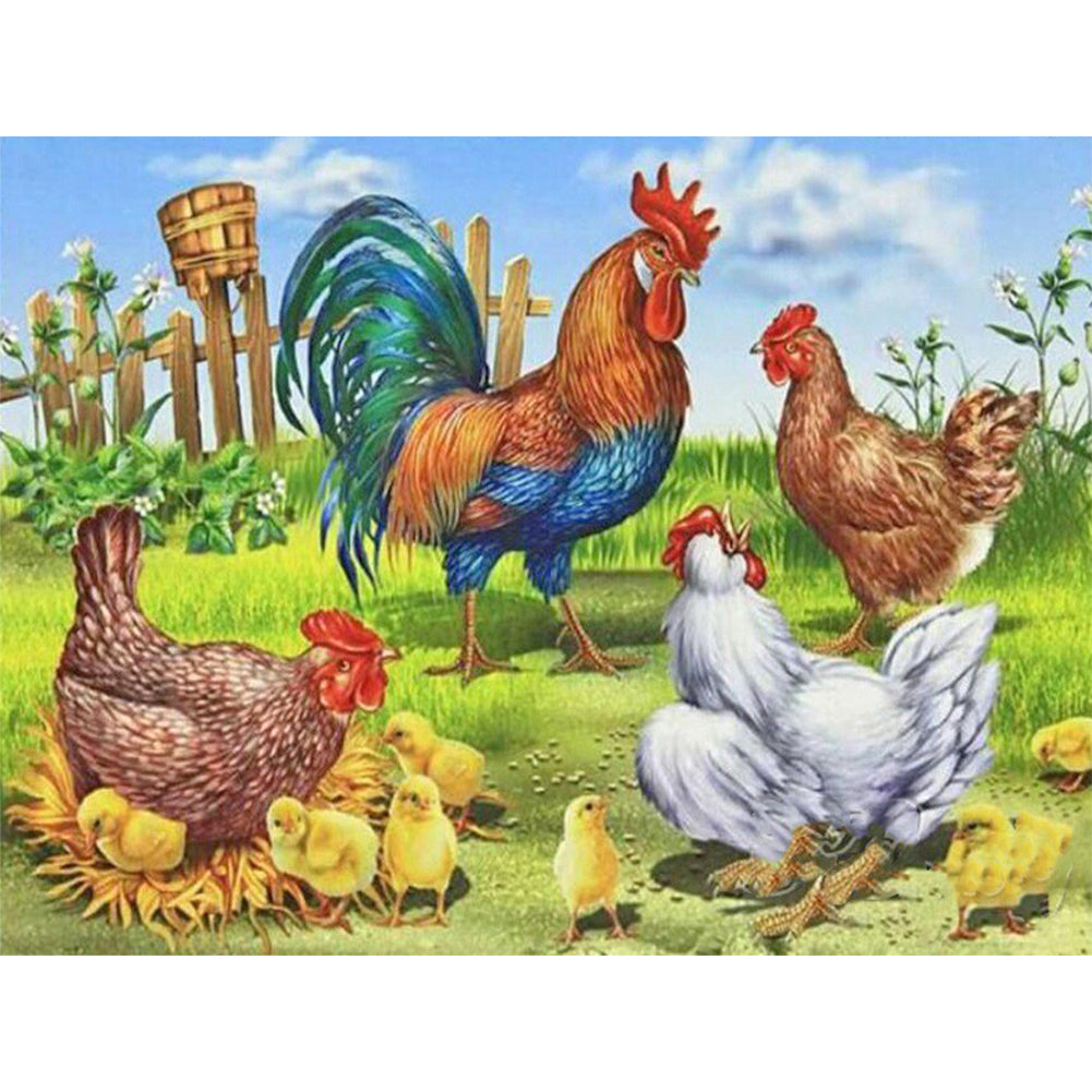 Chicken - Full Round Drill Diamond Painting 40*30CM