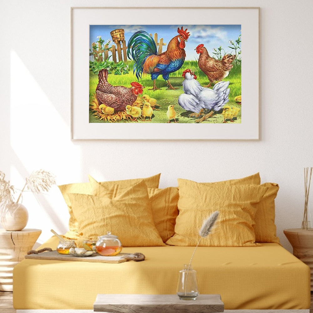 Chicken - Full Round Drill Diamond Painting 40*30CM