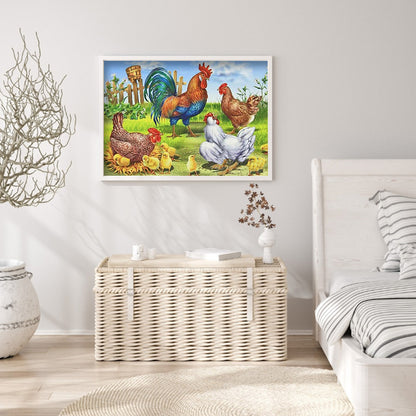 Chicken - Full Round Drill Diamond Painting 40*30CM