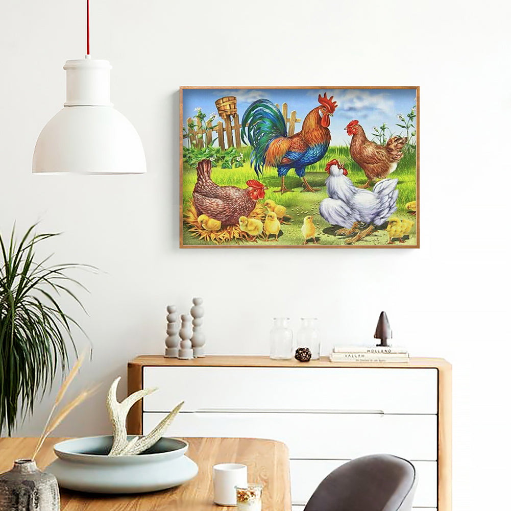 Chicken - Full Round Drill Diamond Painting 40*30CM