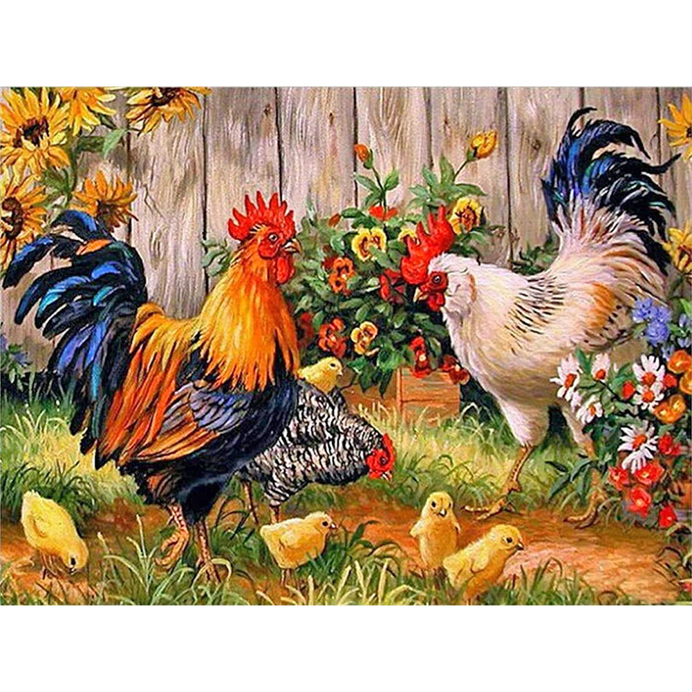 Chicken - Full Round Drill Diamond Painting 40*30CM