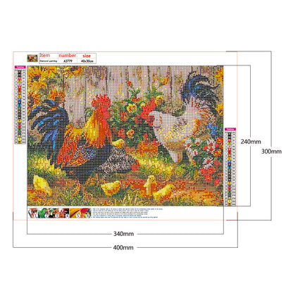 Chicken - Full Round Drill Diamond Painting 40*30CM