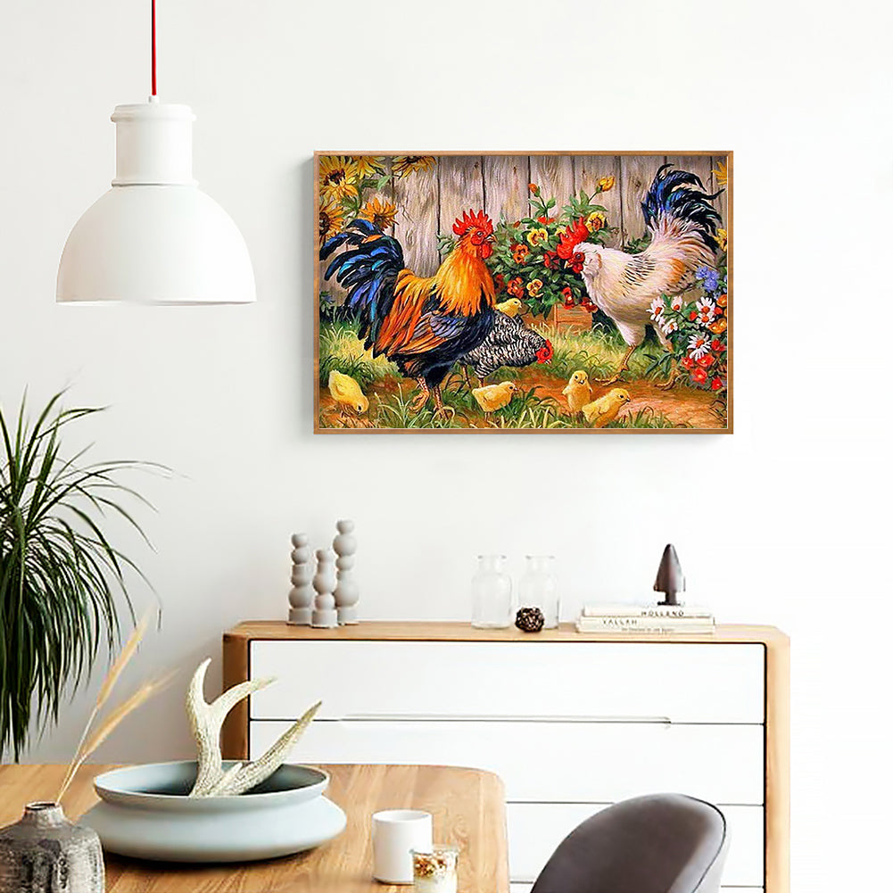 Chicken - Full Round Drill Diamond Painting 40*30CM