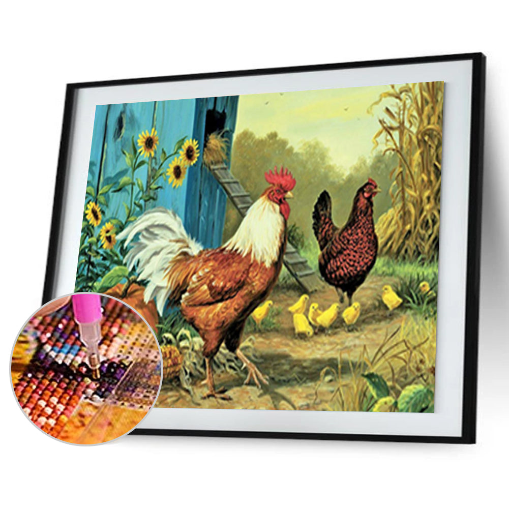 Chicken - Full Round Drill Diamond Painting 40*30CM