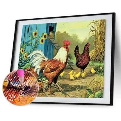 Chicken - Full Round Drill Diamond Painting 40*30CM