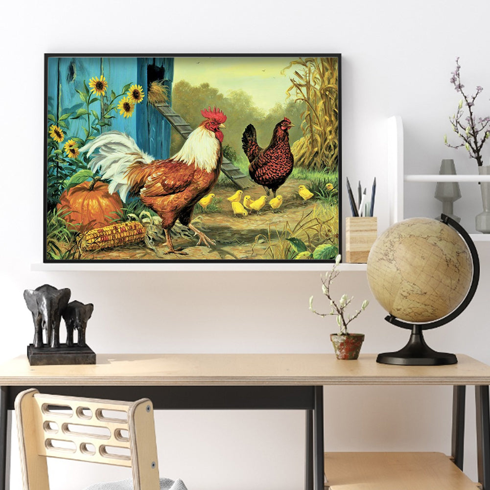 Chicken - Full Round Drill Diamond Painting 40*30CM