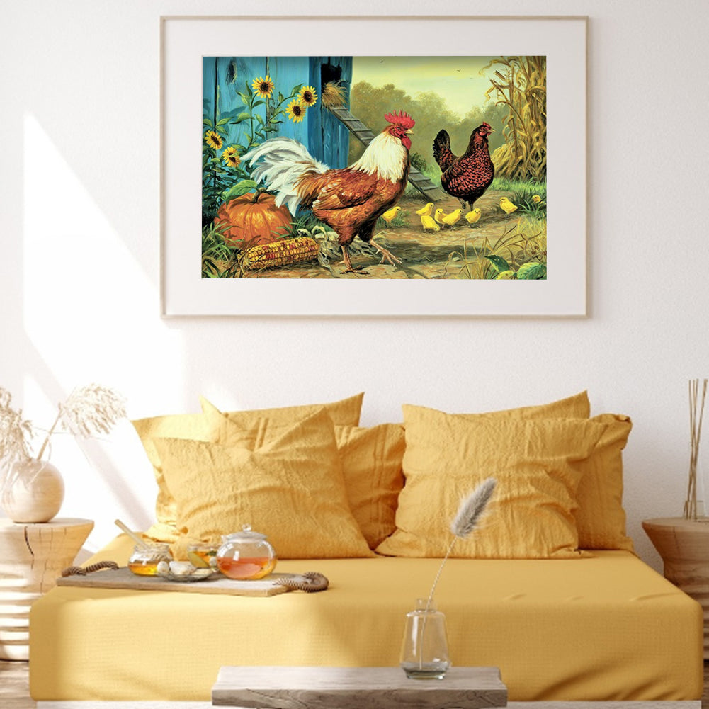 Chicken - Full Round Drill Diamond Painting 40*30CM