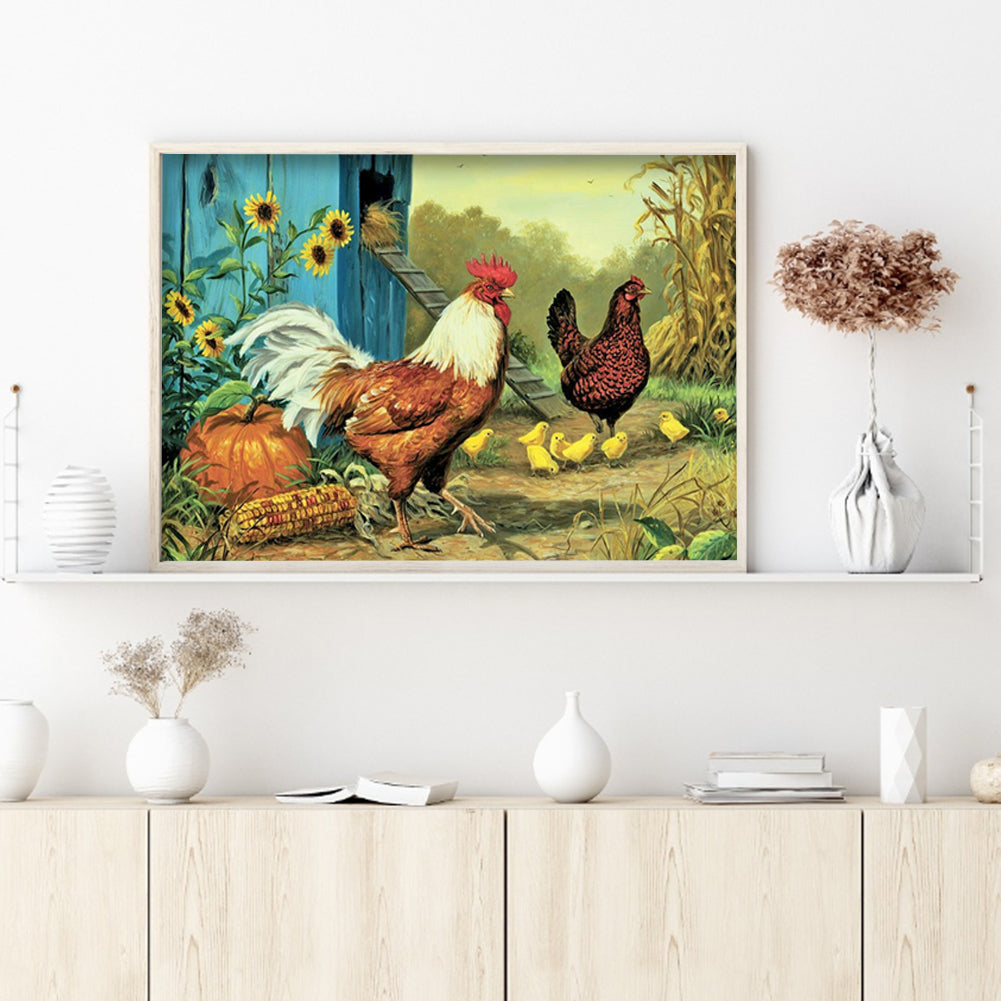 Chicken - Full Round Drill Diamond Painting 40*30CM