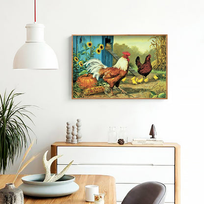 Chicken - Full Round Drill Diamond Painting 40*30CM