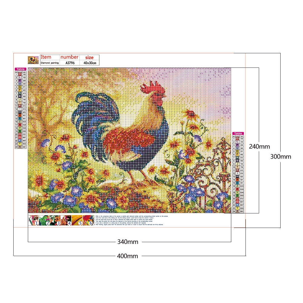 Chicken - Full Round Drill Diamond Painting 40*30CM