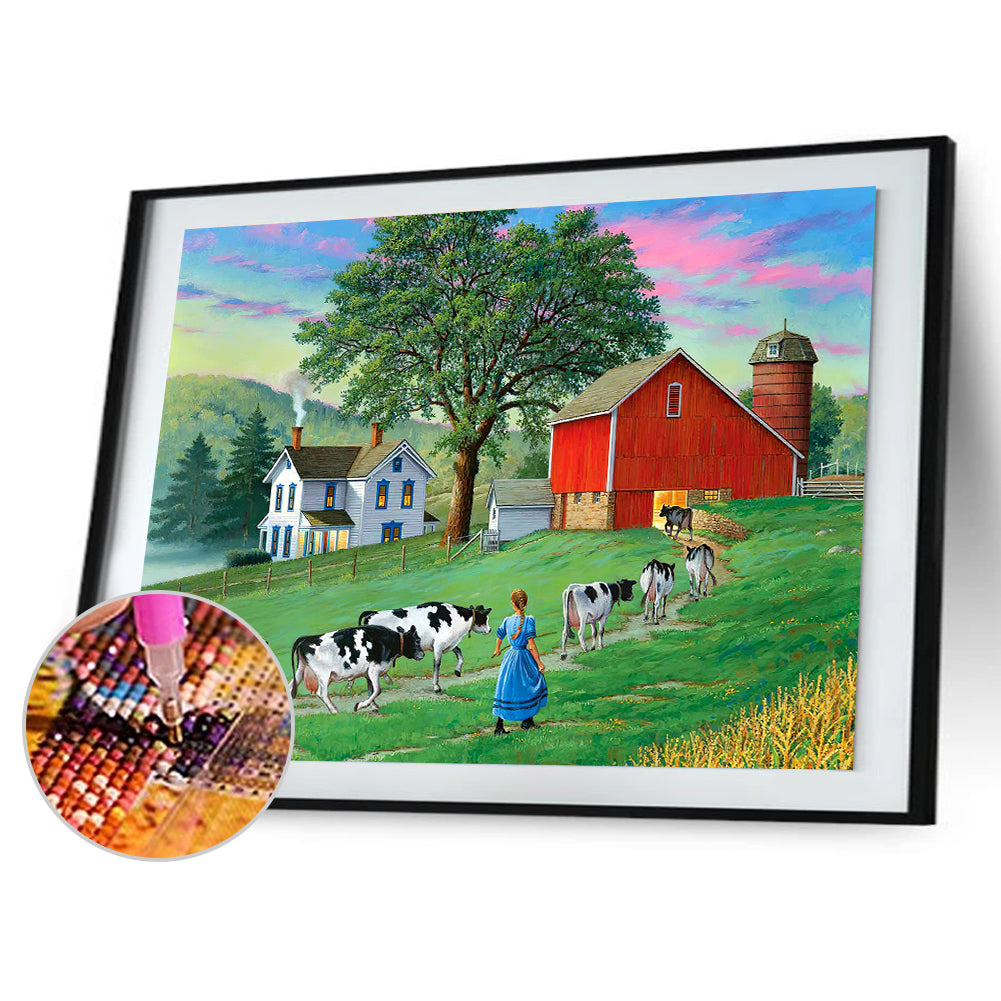 Village Street - Full Round Drill Diamond Painting 40*30CM