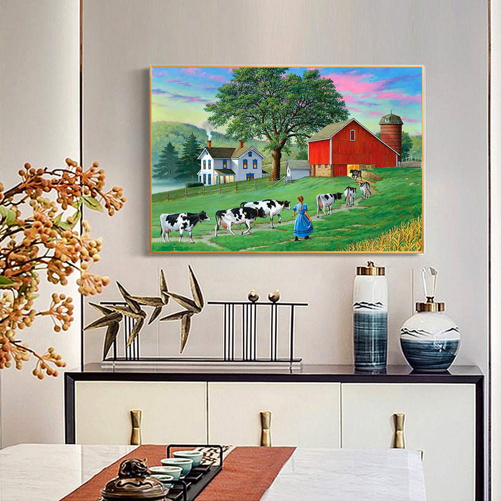 Village Street - Full Round Drill Diamond Painting 40*30CM