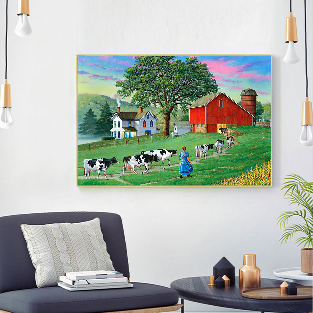 Village Street - Full Round Drill Diamond Painting 40*30CM