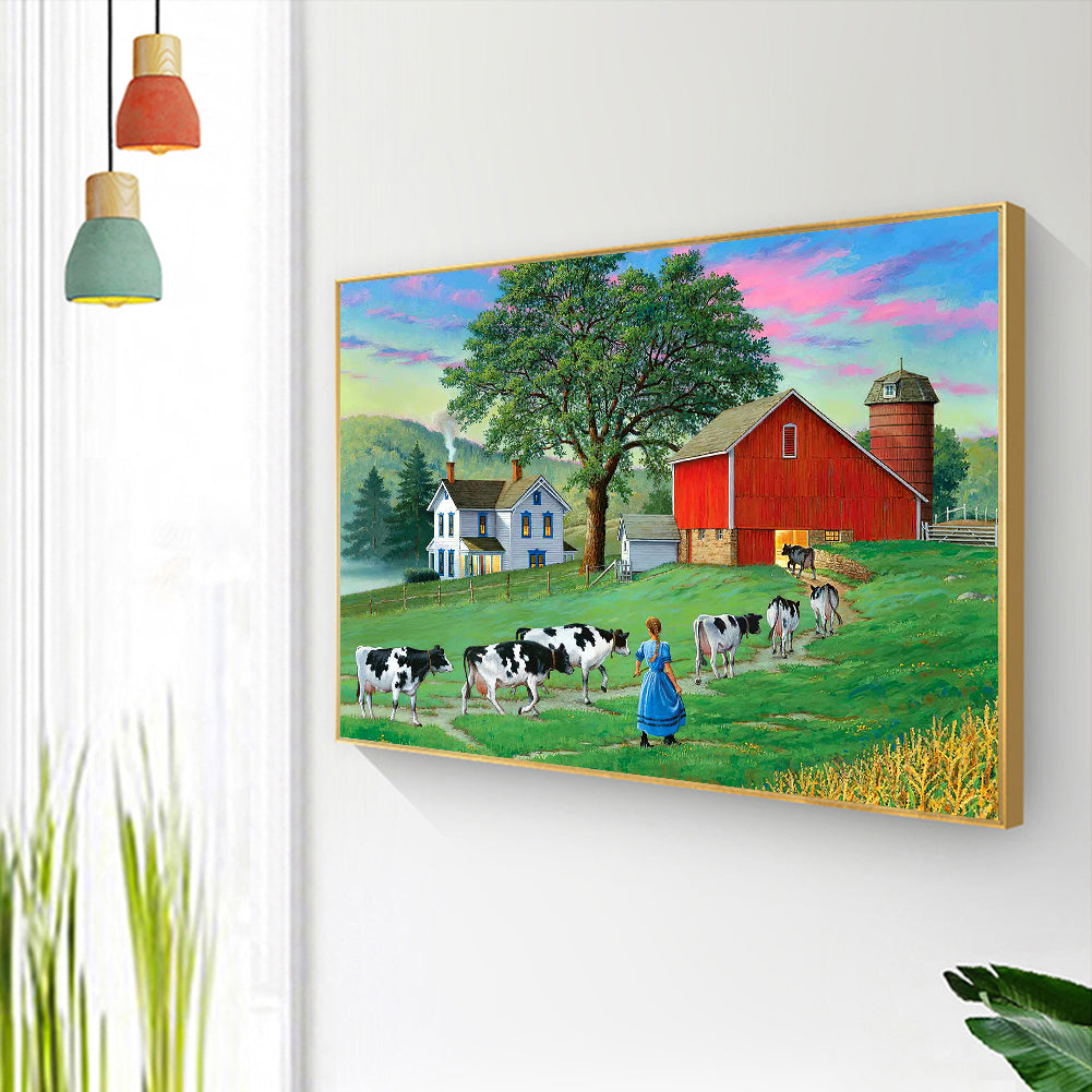 Village Street - Full Round Drill Diamond Painting 40*30CM