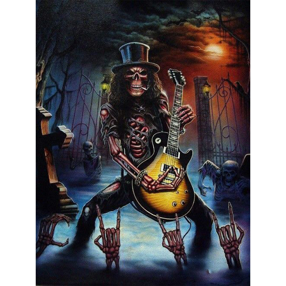 Skeleton Guitarist - Full Round Drill Diamond Painting 30*40CM