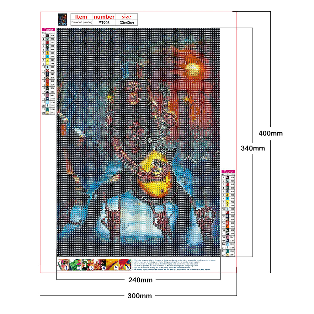 Skeleton Guitarist - Full Round Drill Diamond Painting 30*40CM