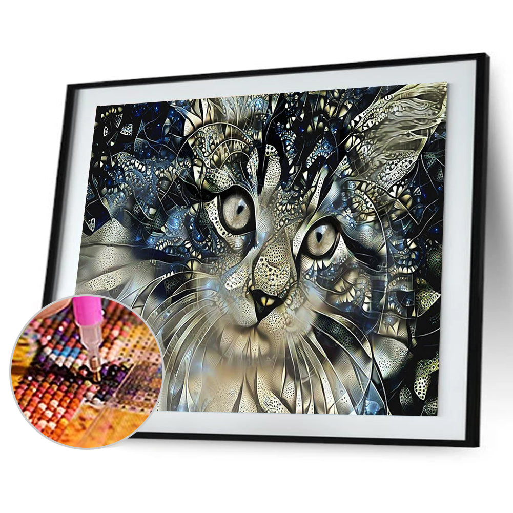 Cat - Full Round Drill Diamond Painting 40*30CM