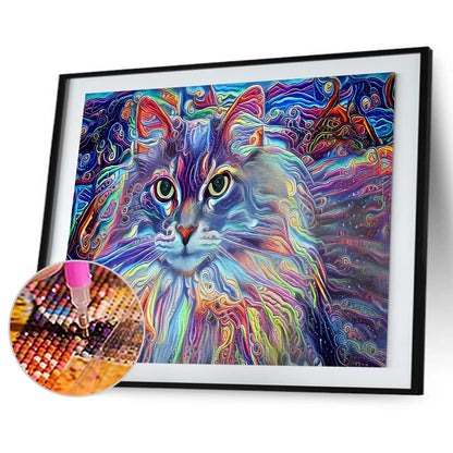 Cat - Full Round Drill Diamond Painting 40*30CM