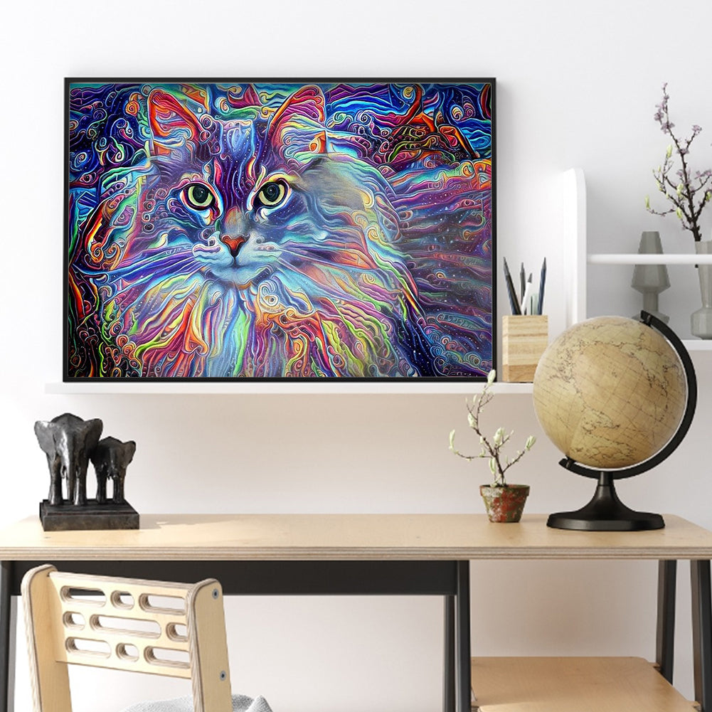 Cat - Full Round Drill Diamond Painting 40*30CM