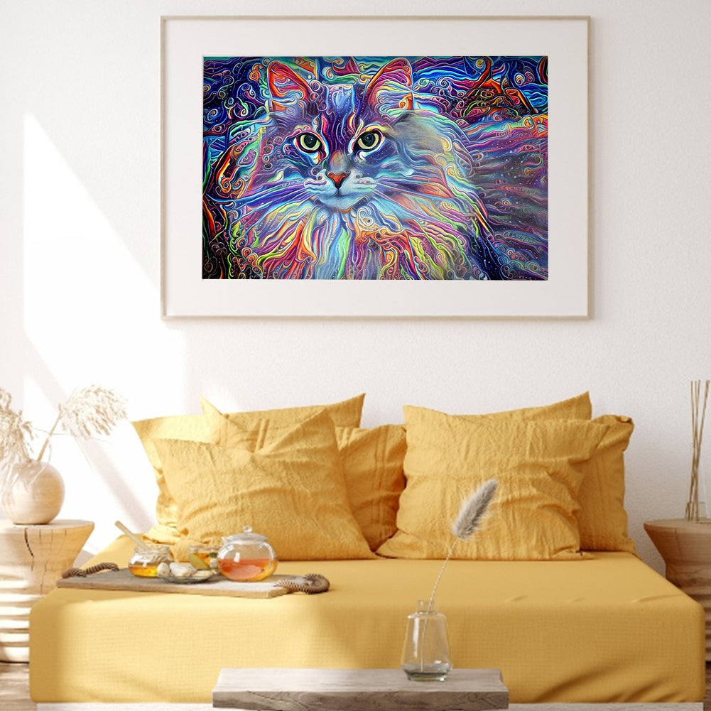 Cat - Full Round Drill Diamond Painting 40*30CM