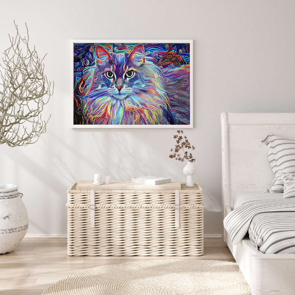 Cat - Full Round Drill Diamond Painting 40*30CM