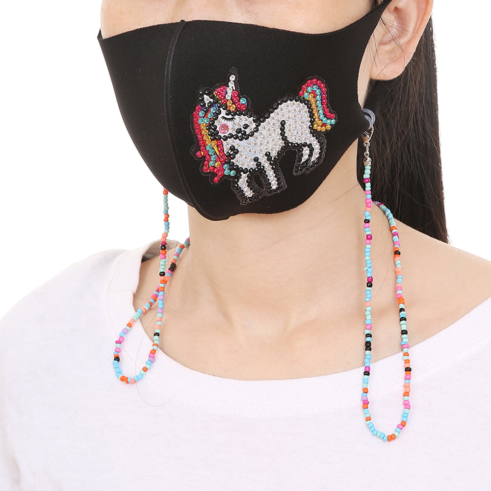 DIY Partial Diamond Painting Mask with Chain Kit Mosaic Decorative Masks