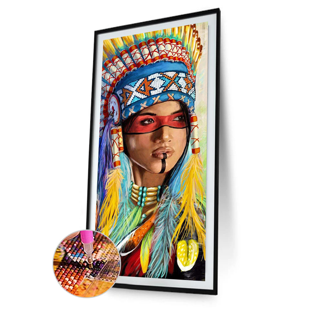 Indian Woman - Full Square Drill Diamond Painting 45*85CM