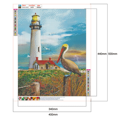 Beach Lighthouse - Full Round Drill Diamond Painting 40*50CM