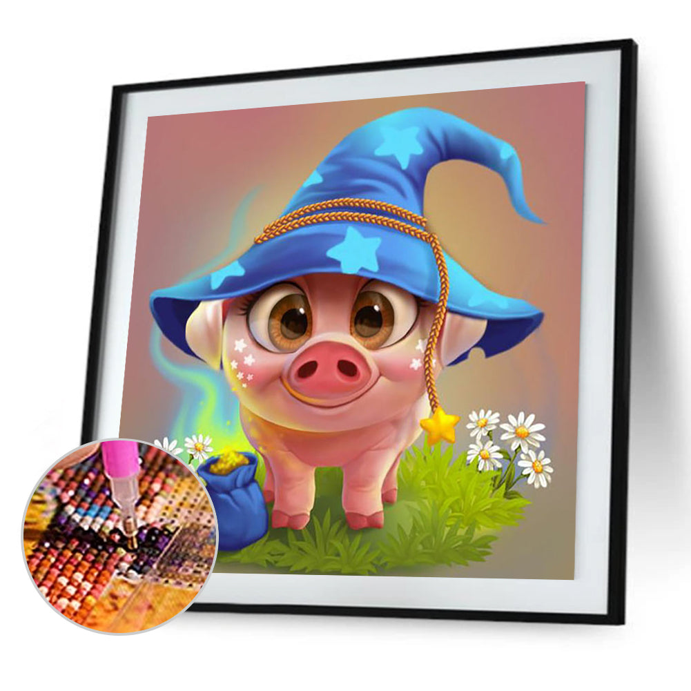 Cute Pig - Full Round Drill Diamond Painting 30*30CM